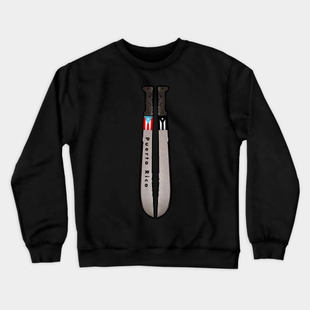 Puerto Rico Machete Flags Crewneck Sweatshirt by SoLunAgua